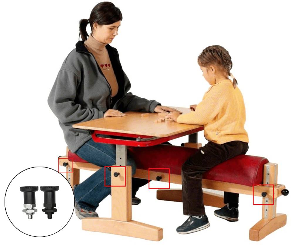 Mini indexing plungers with ergonomic plastic knob and stainless steel construction ensure smooth and accurate locking.